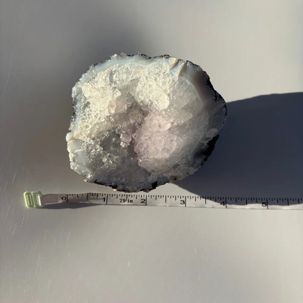 Natural Amethyst & Quartz Geode Half | Raw Crystal Cluster